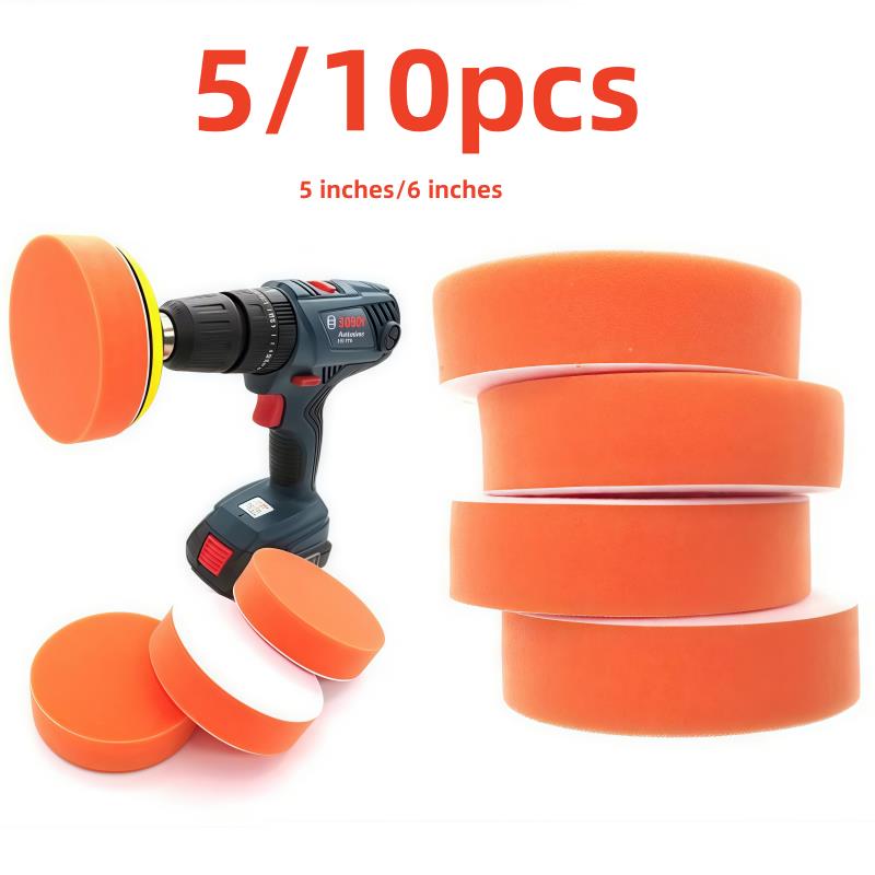 5/10pcs Car Polishing Pads 5"/6" Sponge Polisher Clean Waxing Pad Auto Paint Maintenance Care Buffing Cleaning Tool