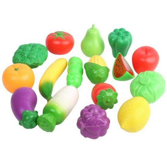 Oz Toy Fruit & Vegetable Play Set - 22 Piece Mesh Bag