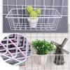 Wall Grid Panel Basket Display Shelf Storage Rack 9.2"x3.9"x3.1" Pack of 2 (White)