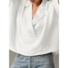 Women Lapel V Neck Batwing Sleeve Loose Shirt Casual Solid Blouse