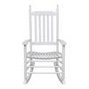 vidaXL Rocking Chair with Curved Seat White Wood