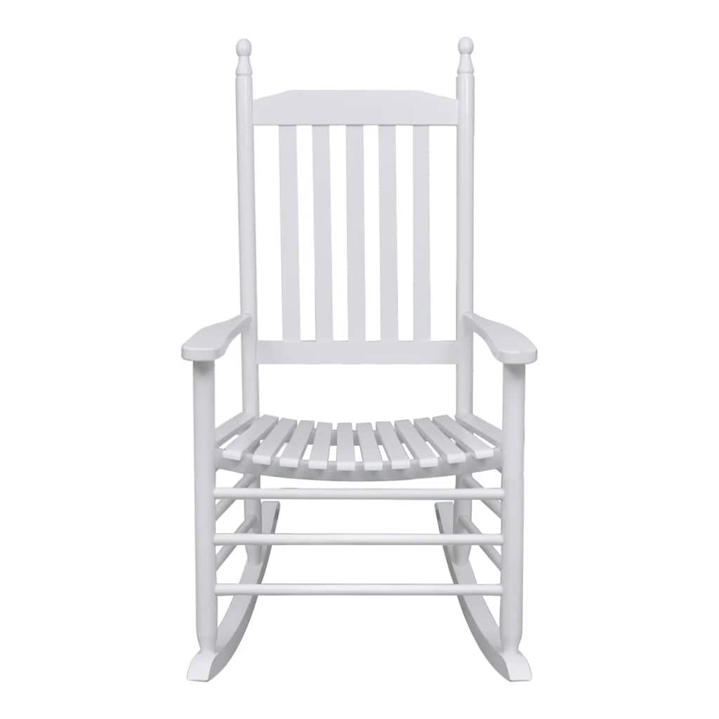 vidaXL Rocking Chair with Curved Seat White Wood