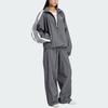 adidas Originals Logo Streifen Bequeme Zip-Up Stehkragen Jacke Damen Jacke Dunkelgrau JY8879