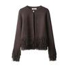 2025 Sommer Europäischer Stil Damen Quasten Knopf Strick Cardigan Pullover