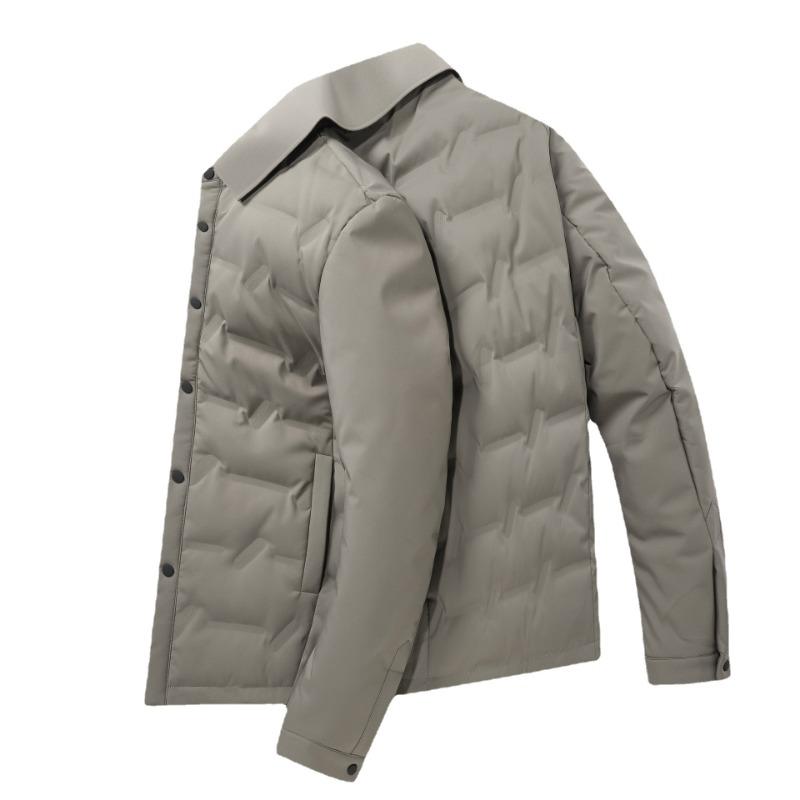 Autumn and Winter New Light Down Jacket Men's White Duck Down Business Casual Lapel Thickened Warm Shirt Jacket