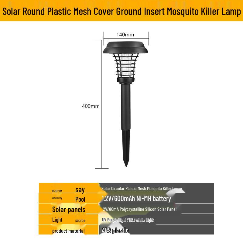 Waterproof Solar Electric Mosquito Killer Lamp for Outdoor Garden Use