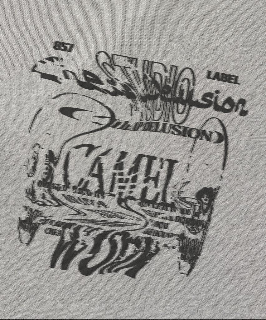 CAMEL WORK Chip Delusion Grunge Sweatshirt (Pigment Grey)