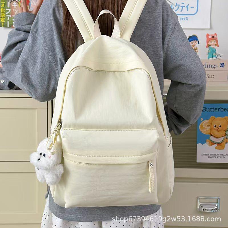 Mochila mochila escolar femenina estudiante universitaria versión coreana ins gran capacidad simple color sólido mochila estudiante de secundaria mochila niños