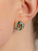 Cerabonito Ceramic Donut Marbling Earrings (Bg)