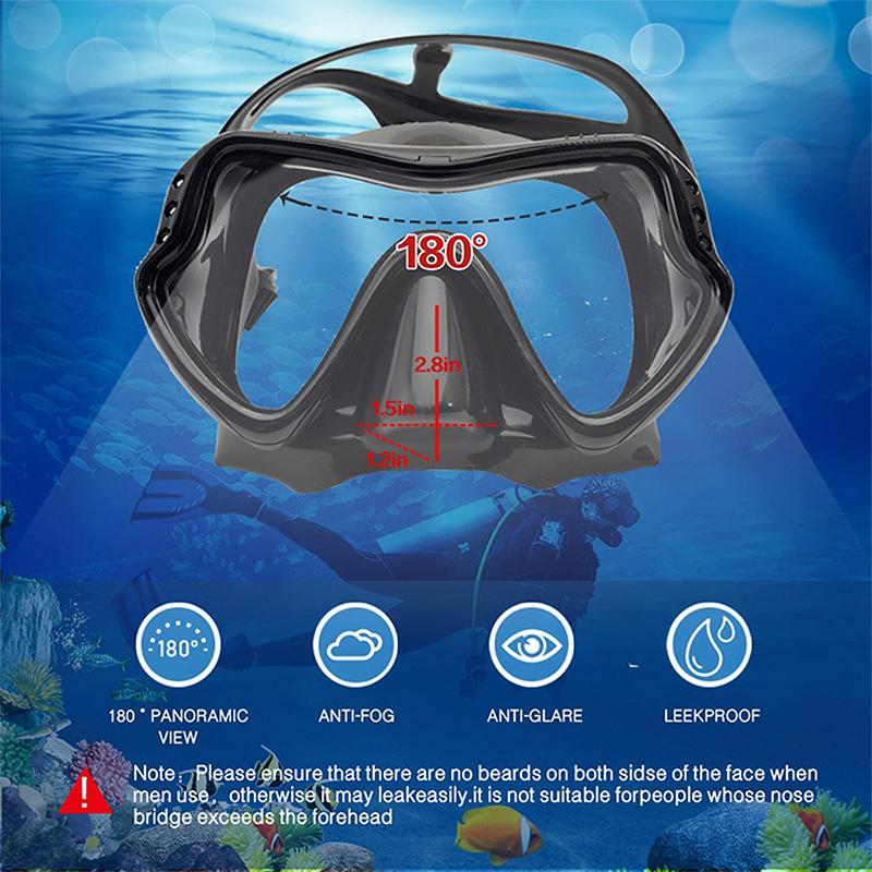 Diving Mask Snorkel Professional Scuba Diving Masks Snorkeling Set Adult Silicone Skirt Snorkeling Mask Diving Mask Goggles