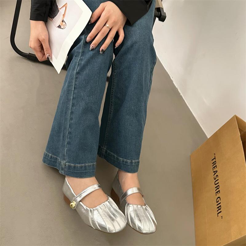 Soft leather Mary Jane shoes female new fairy ballet single shoes bridesmaid gentle shoes