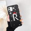 Vánoční dárek Art White Letter A To Z Pouzdro pro iPhone 13 Mini 12 11 13 Pro Max X XS Max 7 8 Plus Cute Red Hat Shockproof Cover