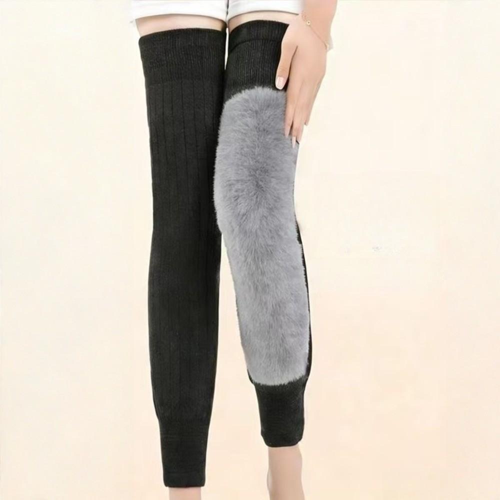 Elastische Warme Kniebandagen mit Riemen Kältefeste Thermische Beinwärmer Sport Zubehör