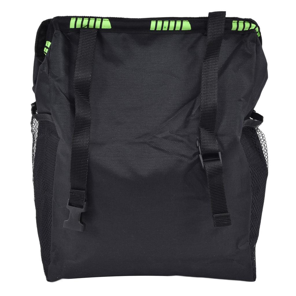 Car Garbage Storage Bag Waterproof Foldable Oxford Fabric Auto Litter Bin with Lid and Pockets Black