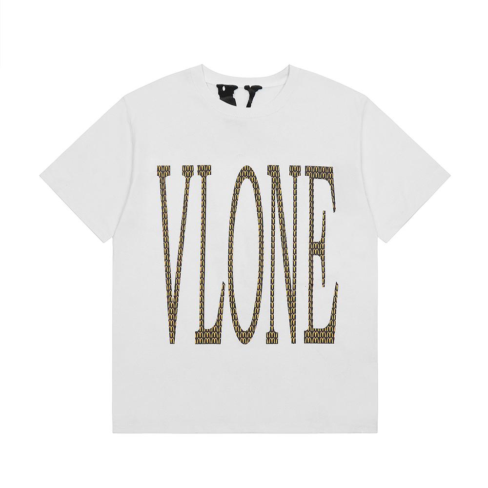 VLONE Summer Men's and Women's Back Print Monogram Big V Short Sleeve T-shirt Loose Fit