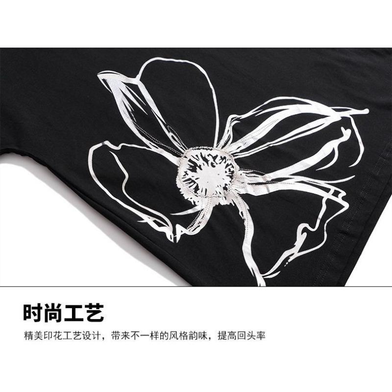 Fashionable Round Neck Modified Loose Casual T-shirt for Women Korean Style Versatile Printed Cool and Comfortable Pullover Top