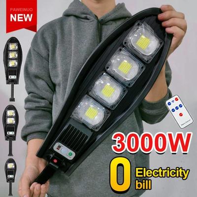 Lampada solare a LED da esterno 1PACK 3000W Lampada solare con sensore di movimento impermeabile in 4 modalità, lampada da giardino solare, lampione stradale induttivo illuminazione esterna