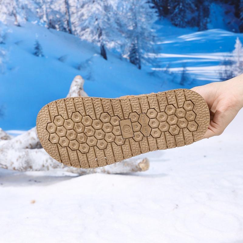 Autumn new large size round head warm thick-soled snow boots women's cross-border cloth cover feet velvet short cotton shoes