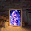 Anime Figure Genshin Impact Light Painting Photo Frame  Raiden Shogun Action Led Night Light Room Decor Christmas Gift Moon Lamp