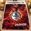 Flannel BlanketSC Freiburg FC Custom Name Text Personalized Soft Warm Throw Blanket Home Decor Gift