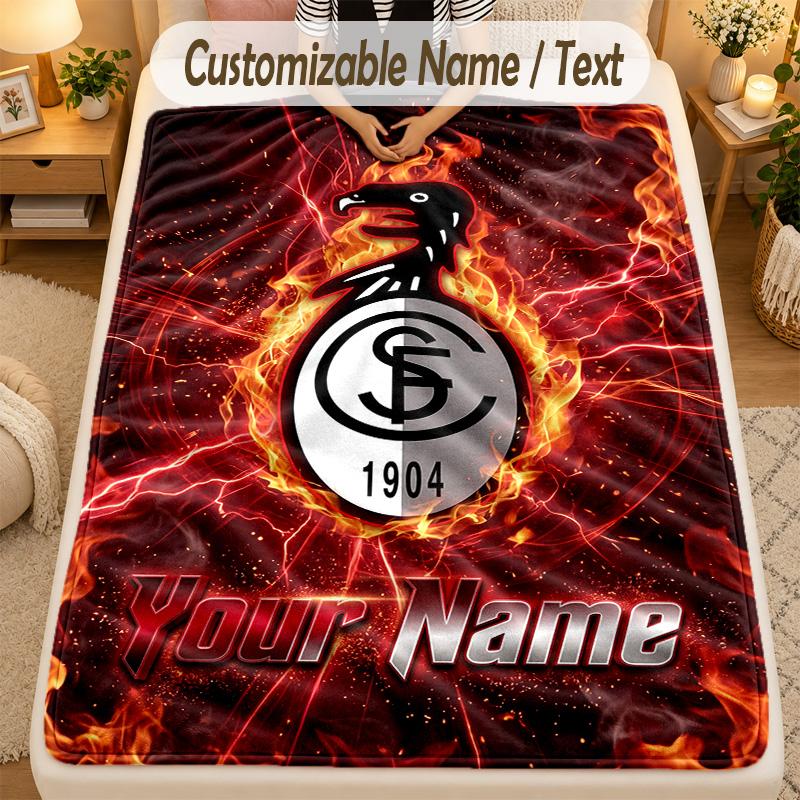 Flannel BlanketSC Freiburg FC Custom Name Text Personalized Soft Warm Throw Blanket Home Decor Gift