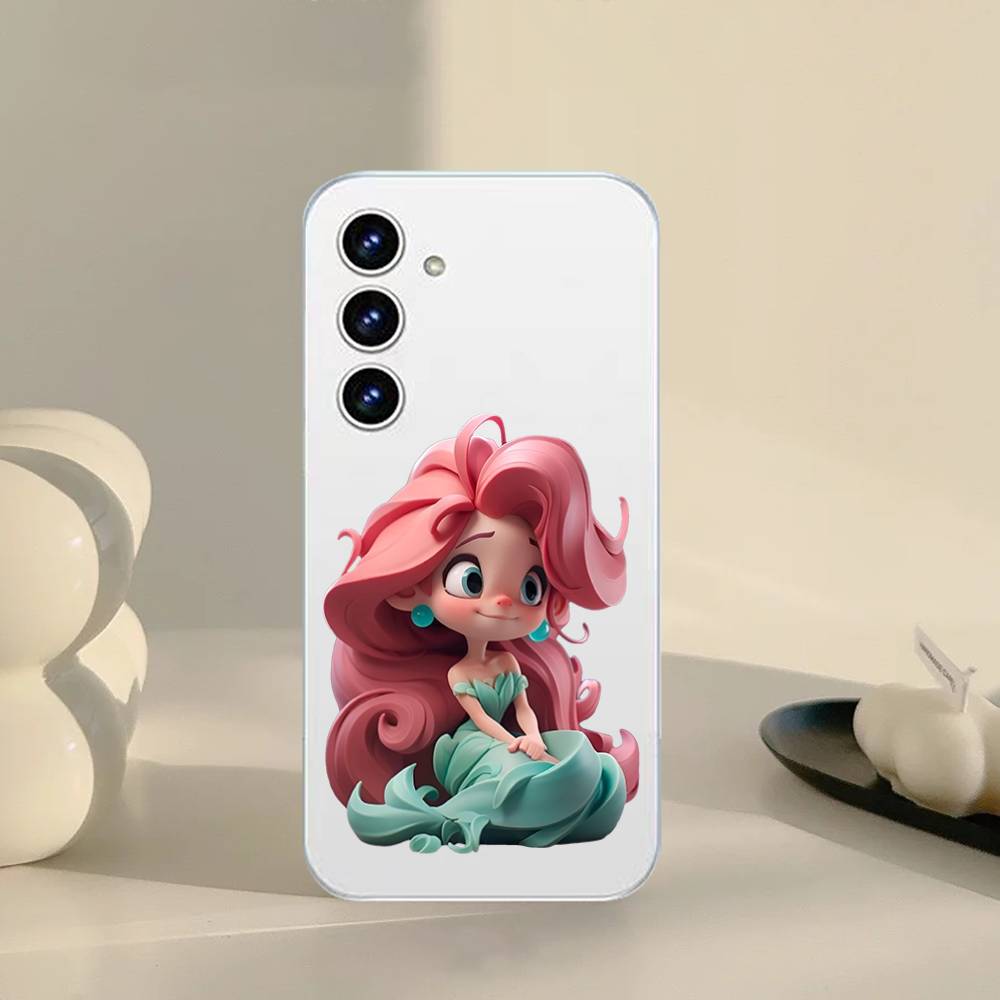 Cute Princess Phone Case For Samsung Galaxy S21 S22 S23 S24 S25ULTRA FE Ultra Plus5G A52S Transparent Cover