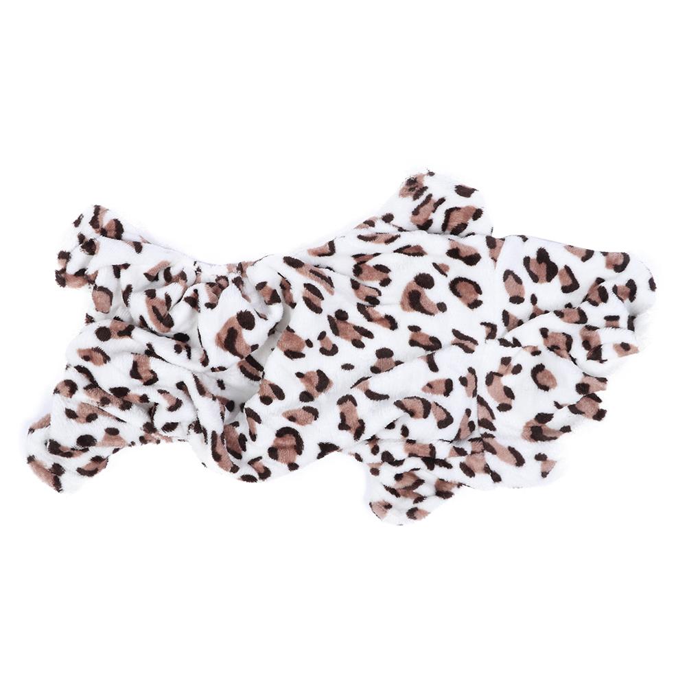 Haustier Hund Katze Plüsch Niedliche Kleidung Leopardenmuster Kostüm Nachtwäsche Warmhalten Kapuzendesign für Herbst und Winter