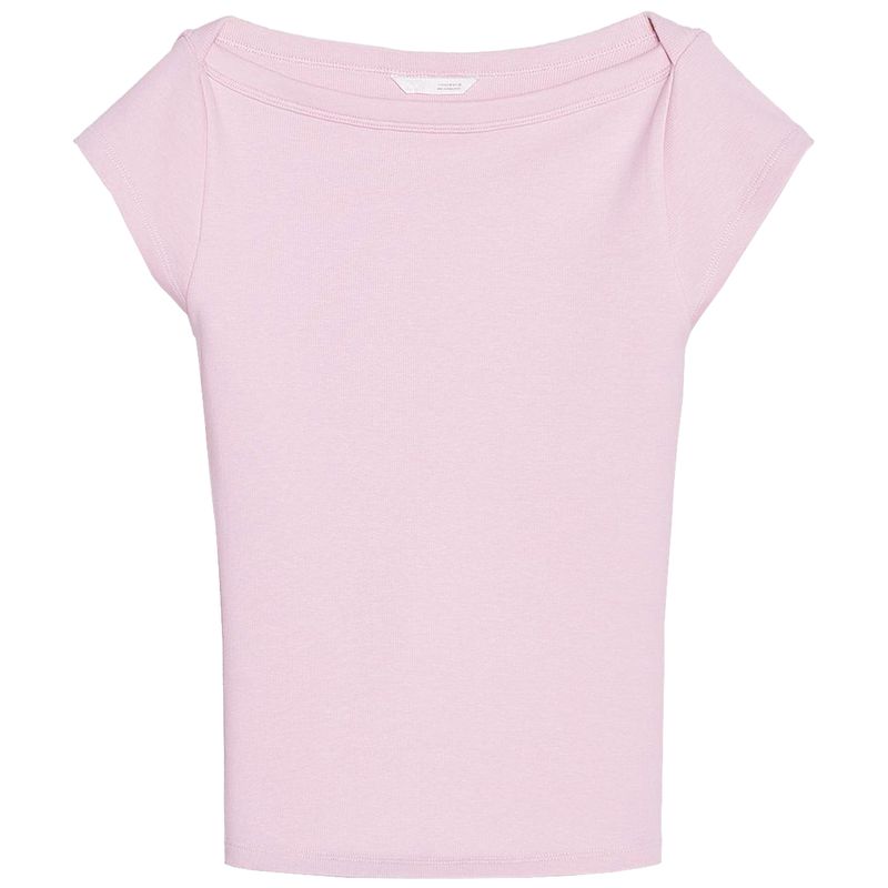 Zaprha 2025 New Arrival Sweet Sexy Multi-Color Selection Short Sleeve Boat Neck Rib Base Silm Tops Female 4424302