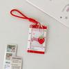 Portable Sliding Keychain Card Holder with Transparent Window Wristlet Lanyard K-Pop Idol Photo Card Storage Case Bag Pendant