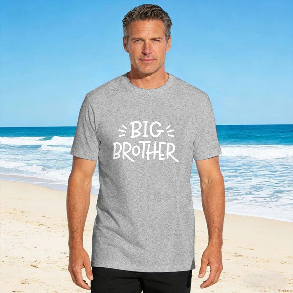 Big Brother Tshirt Leisure Tshirts Short Sleeve Vintage Tops Beach 100 Cotton Plus Size 5xl Top Tees
