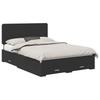 Storage Bed Frame with Headboard Black 140 X 190 Cm Particleboard