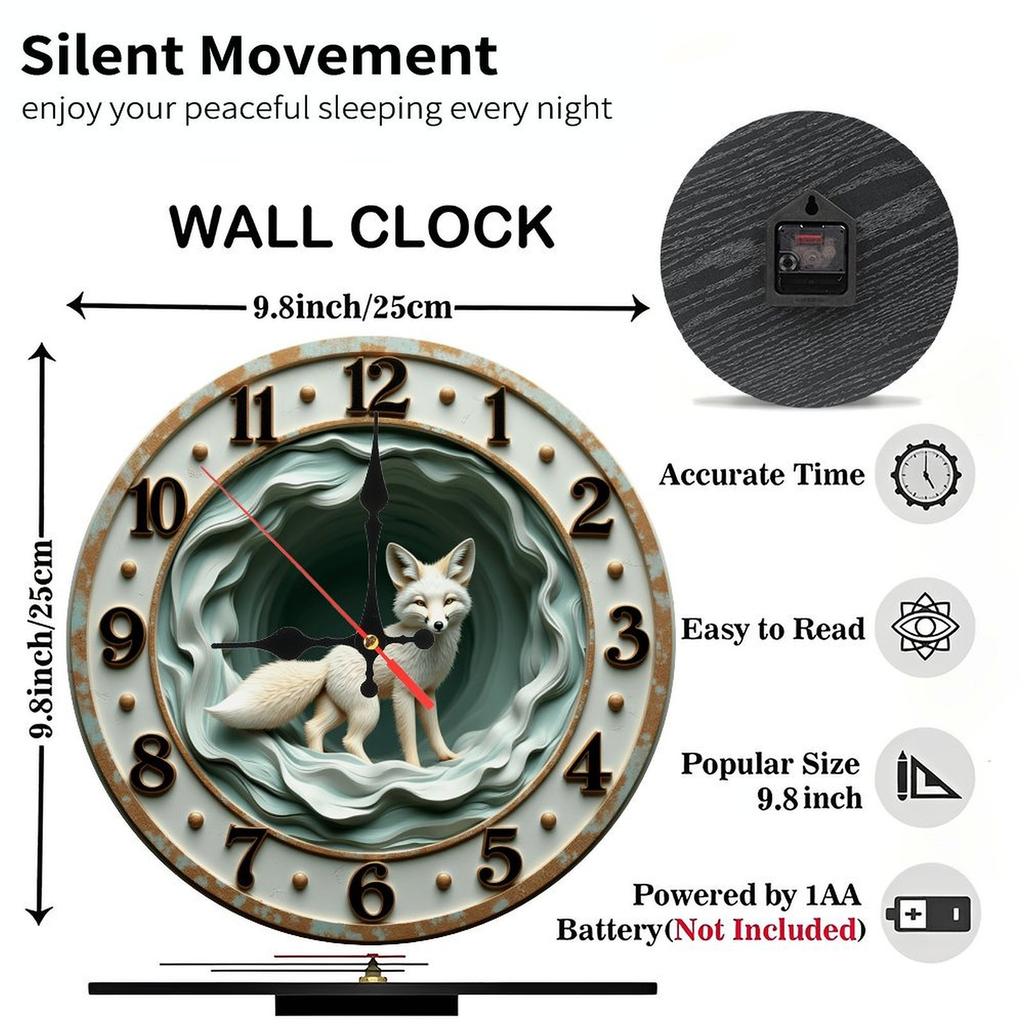 Intentional Living 25x25cm Wood Wall Clock Symbol of Slower Pace