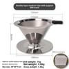 1PC Stainless Steel Reusable Coffee Filter Holder Pour Over Mesh Tea Dripper Cup