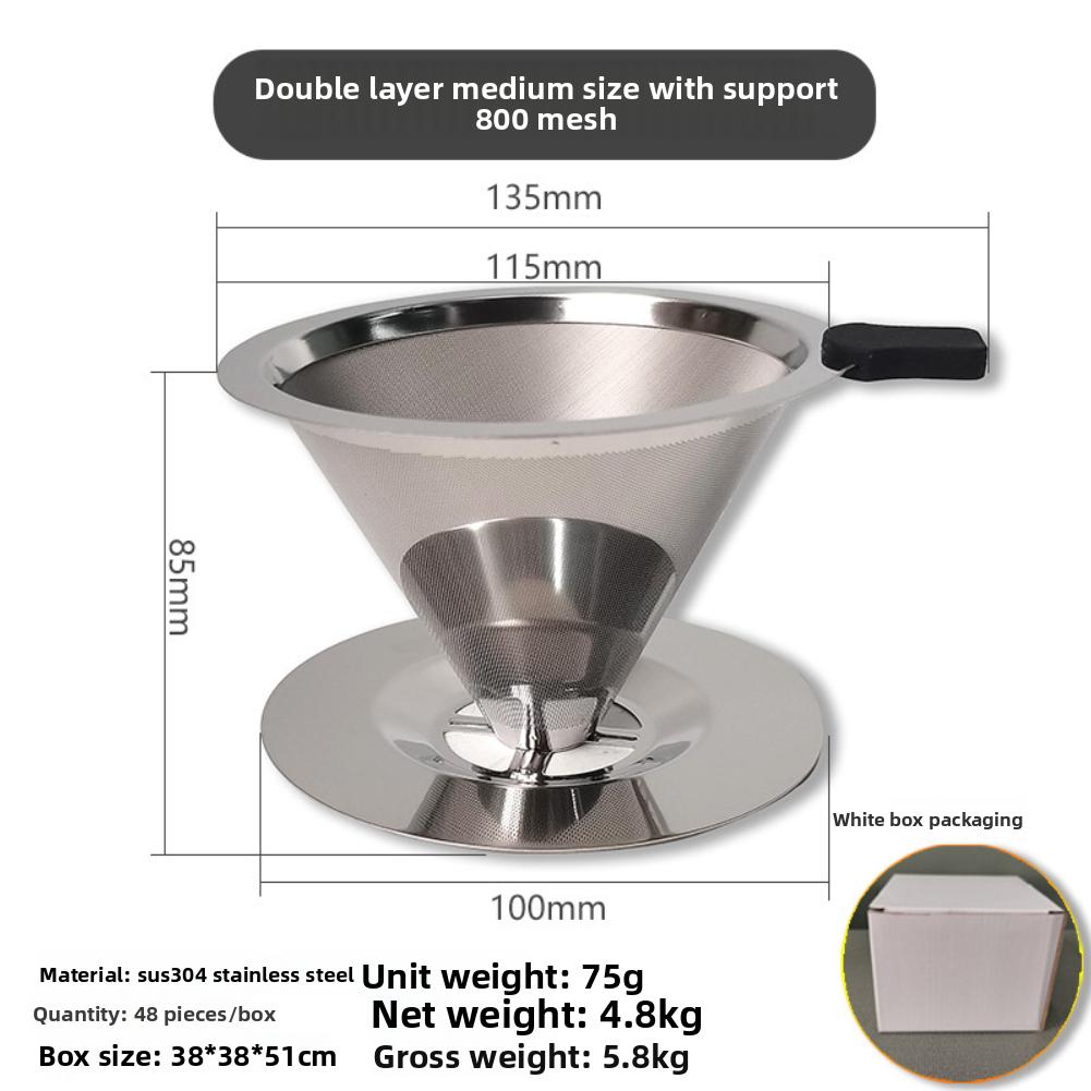 1PC Stainless Steel Reusable Coffee Filter Holder Pour Over Mesh Tea Dripper Cup