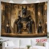 2D Flat, 1pc Anubis Egyptian God Tapestry - Ancient Deity Wall Hanging Suitable for Decor, Horizontal Print with Anubis Throne & Guardian Dogs, Egypti