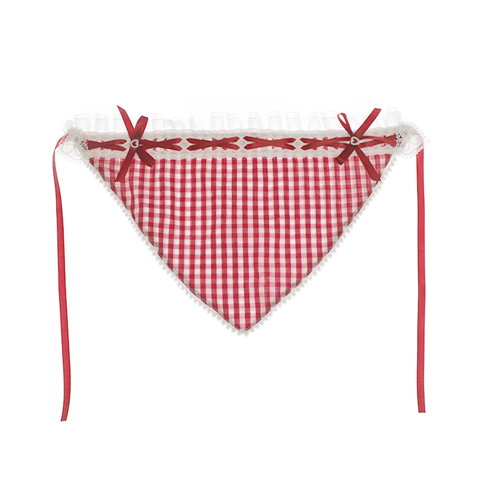 

Шарф для волос, бандана в форме сердца, повязка на голову, клетчатый узор, кружево, коттедж для взрослых, креативный, элегантный, модный головной убор