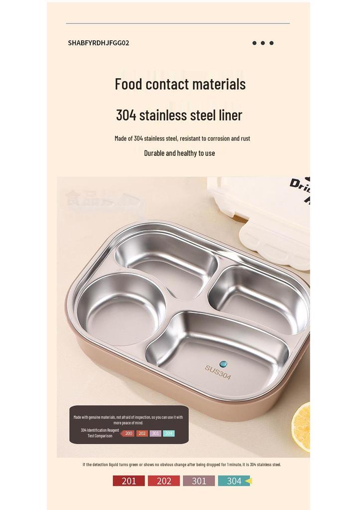 Microwaveable 304 Stainless Steel Lunch Box - 2026 Insulated Bento for Office Workers & Students
