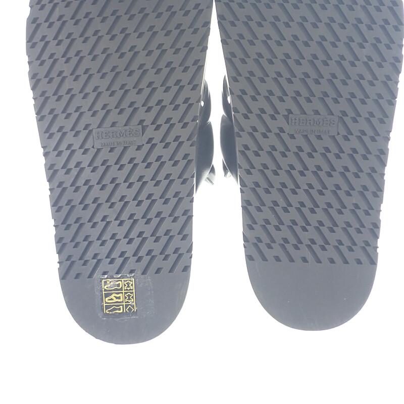 HERMES  H241017Z_02375  Sandals Black/blonde Calfskin/rubber Women