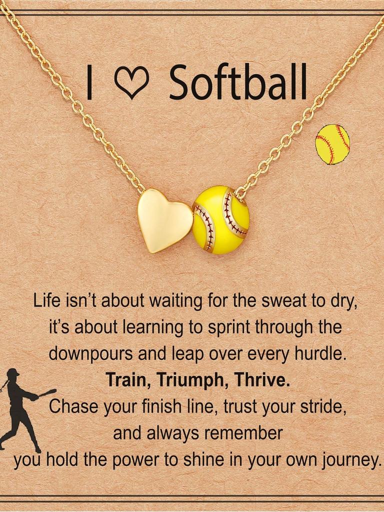 One Piece Softball/soccer/volleyball/basketball/rugby Necklace for Girls and Women, Sports Accessories Jewelry, Perfect Gift for Couples