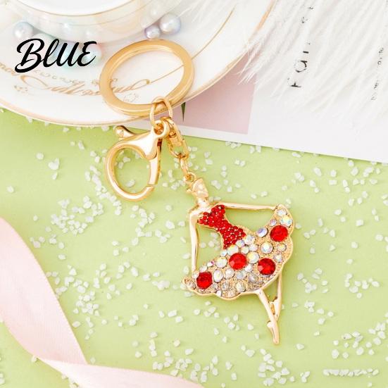 Sparkling Keychain Ballerina Rhinestones Ballet Dancer Key Ring for Women