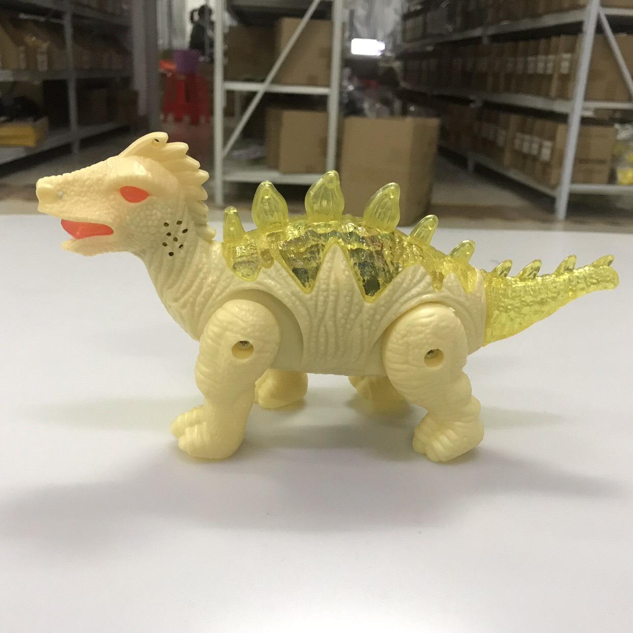 Детские светящиеся игрушки-динозавры, детские прогулочные игрушки-поводки динозавра, поющая музыка, динозавр жёлтый