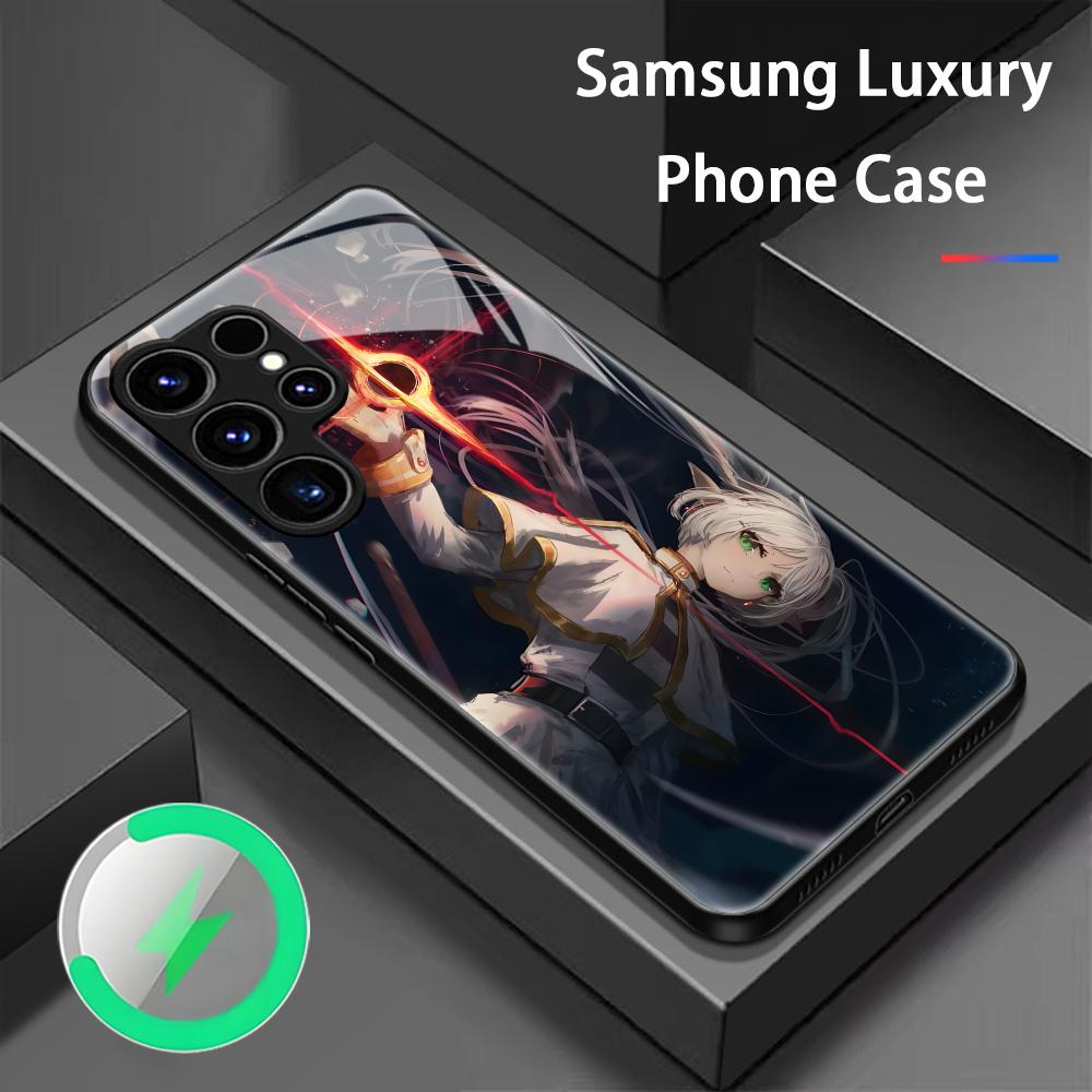 anime Frieren Beyond Journey's End   Phone Case For Samsung S25 S24 S23 S22 S21 S20 Plus Ultra Note20 Glass Magnetic Case