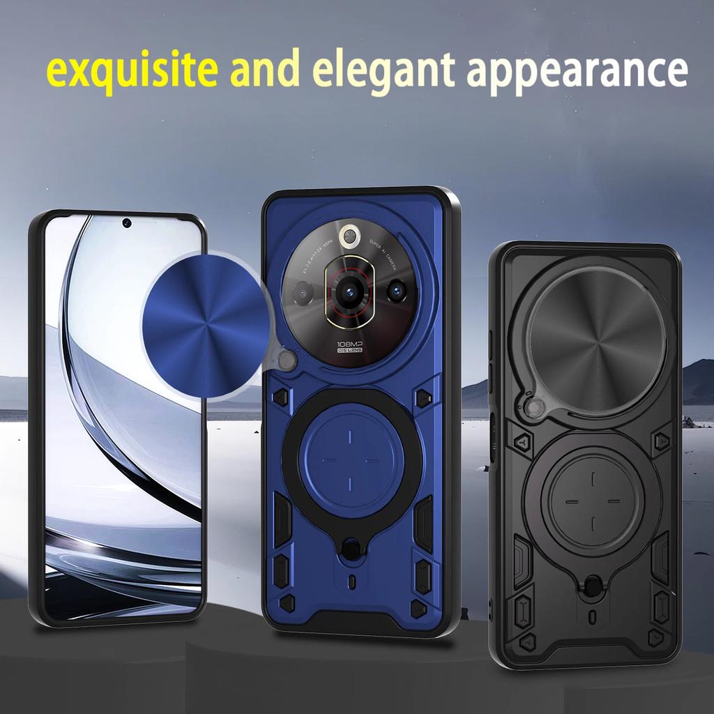 Para Nubia Focus Pro 5G Z2351N Funda Deslizante Cámara Anillo Magnético Soporte Protección Cubierta Trasera para ZTE Nubia Focus Pro 5G Capa Funda