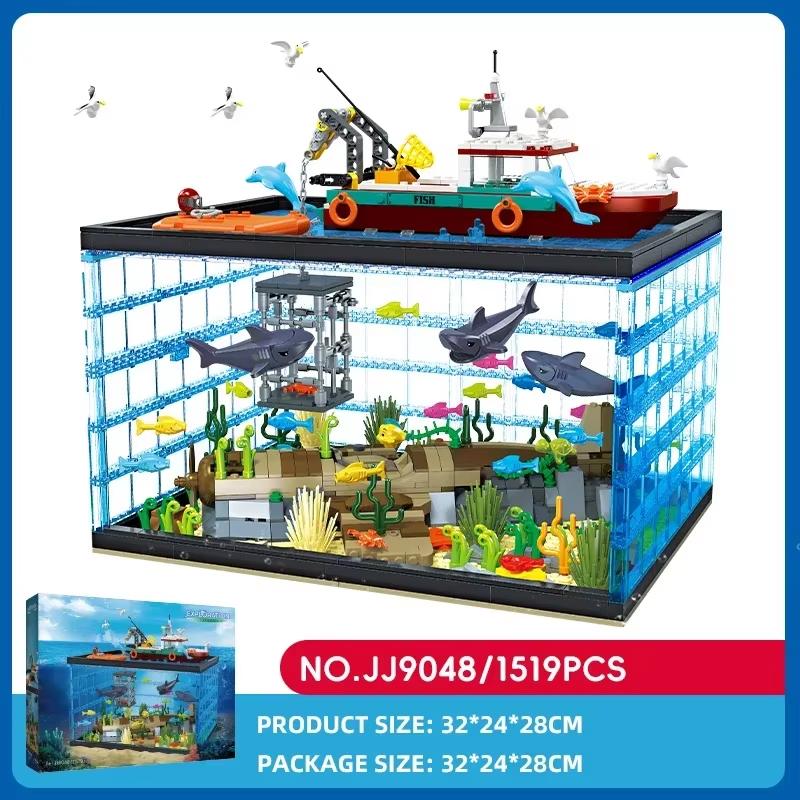 High-Standard 1519Pcs First-Class Deep Superior-Grade Sea First-Class Ruins Premium-Quality Fish Combat-Armored-Vehicle First-Class Construction