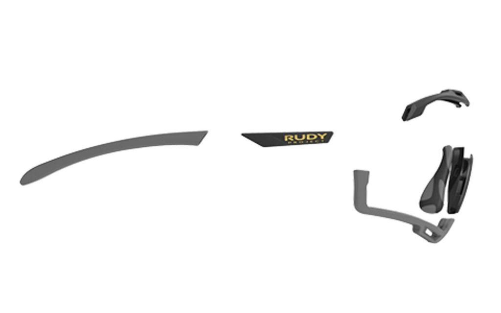 RUDY PROJECT Sport Sonnenbrillen Zubehör Schnittlinie Grau Gold Grau Schwarz Bügel Gummi Ergo-Nasenstück IX Logo AC210184A