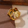 Retro court style painted stud earrings color matching flower glaze enamel design ring simple atmosphere high-end earrings