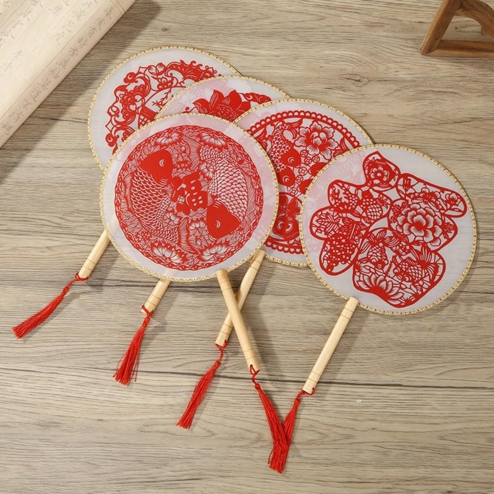 Vintage Round Hand Fan Artistic Silk Handheld Fans Decorative Fan Classical Fan  Photography Props