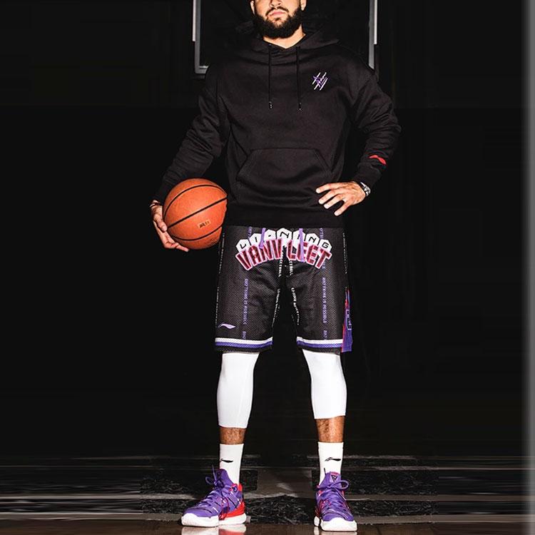 Li Ning Sports Basketball Series Training Basketball Shorts Men Shorts Black AAPR585-1