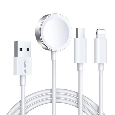 3in1 USBA Cable with Inductive Charger 1x iPhone Lightning 1x USBC 12m White