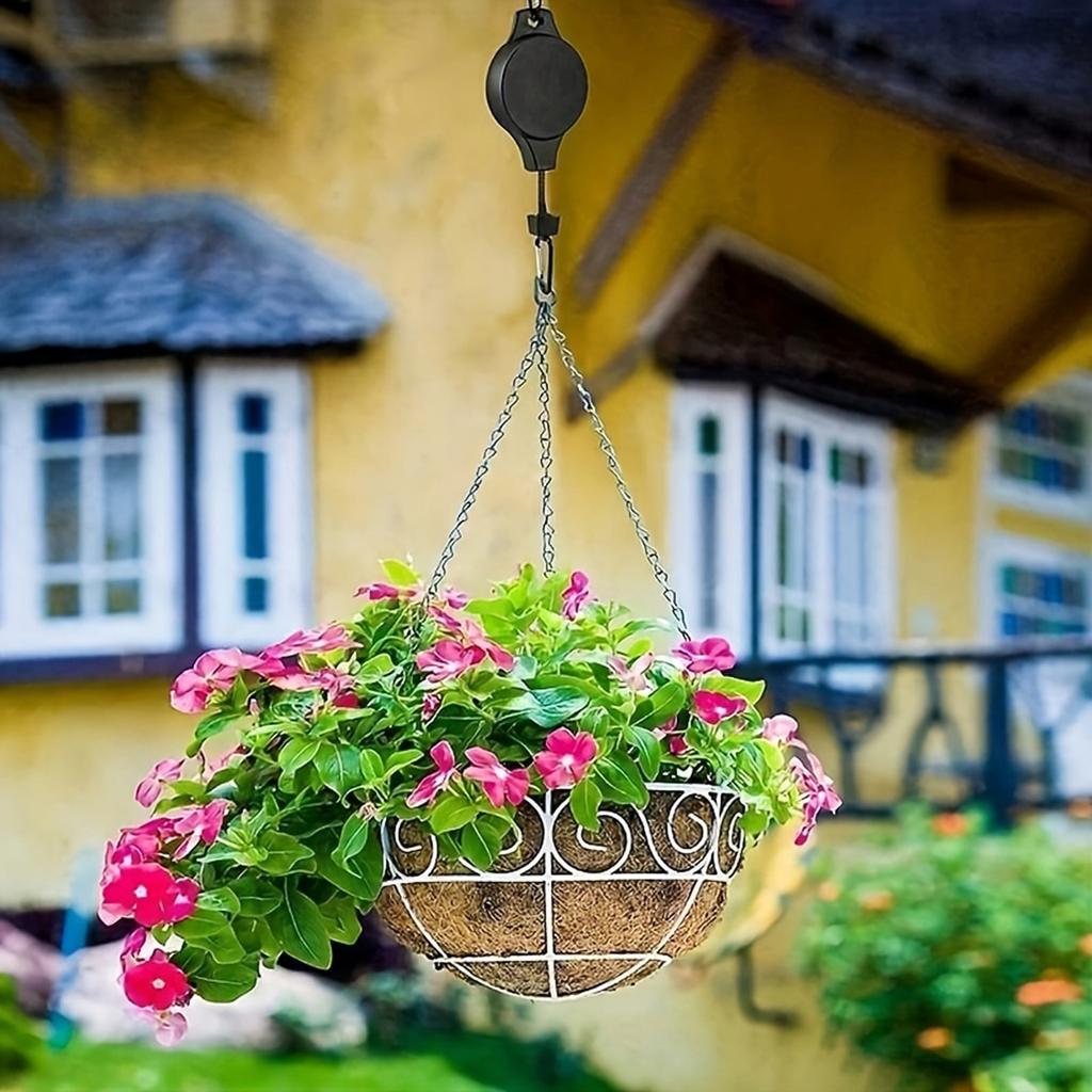 Adjustable Height Retractable Hanging Hook for, Birdcages and Flower Pots - Gardening Tool